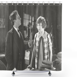 Personality  Man And Woman Talking Shower Curtains