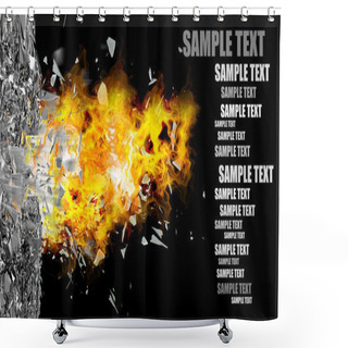 Personality  Broken Glass And Fire Shower Curtains