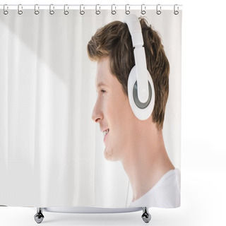 Personality  Young Man In Headphones Shower Curtains