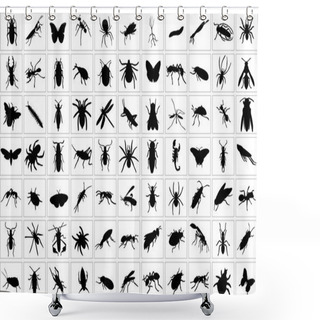 Personality  Bugs Collection Shower Curtains