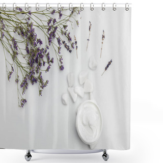 Personality  Cream And Dried Lavender Shower Curtains