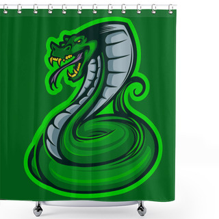 Personality  King Cobra Mascot Vector Illustration Esports Logo Shower Curtains