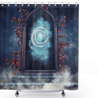 Personality  Fantasy Portal With Roses Shower Curtains