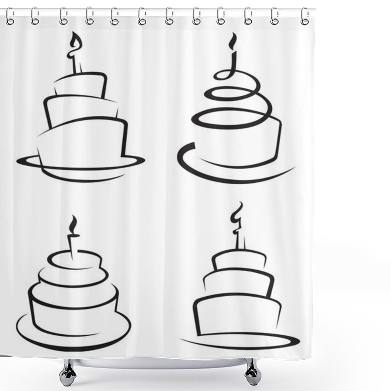 Personality  Set Of Cakes Shower Curtains
