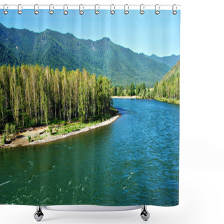 Personality  Mountain River Katun Shower Curtains