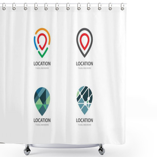 Personality  Location Point Logo Vector Shower Curtains