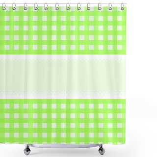 Personality  Vector Card With Green Checkered Background Shower Curtains