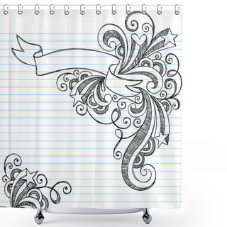 Personality  Banner Scroll Sketchy Doodles Vector Illustration Design Shower Curtains