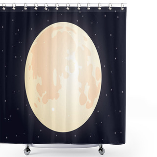 Personality  Moon On Starry Sky Background For Your Design. Shower Curtains