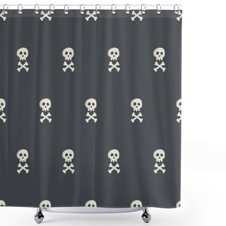 Personality  Halloween Seamless Pattern With Spooky Skulls Shower Curtains