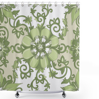 Personality  Beautiful Elegant Floral Pattern In Pastel Colors Shower Curtains