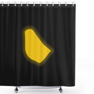 Personality  Barbados Yellow Glowing Neon Icon Shower Curtains