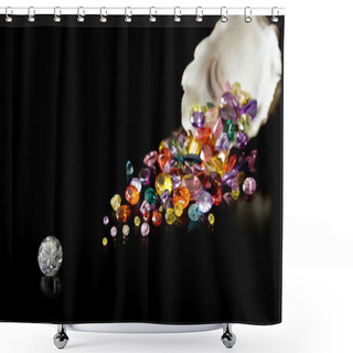 Personality  Diamond And Gems From Oyster Shower Curtains