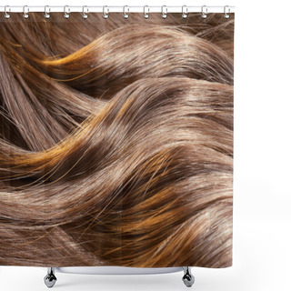 Personality  Beautiful Healthy Shiny Hair Texture With Highlighted Golden Str Shower Curtains