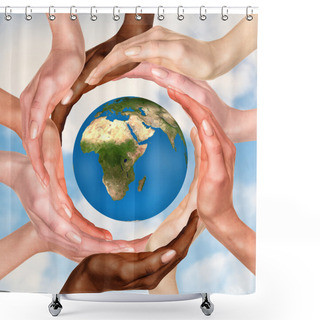 Personality  Symbol Of The Earth Globe Shower Curtains