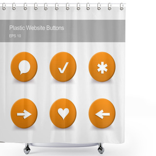 Personality  Plastic Website Buttons With Icons Shower Curtains