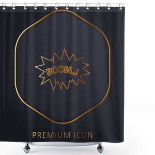 Personality  Boom Golden Line Premium Logo Or Icon Shower Curtains