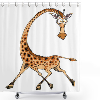 Personality  Cartoon Image Of Giraffe Shower Curtains