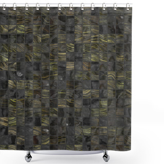 Personality  Black Golden Plain Tiles Shower Curtains