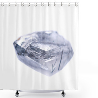 Personality  Blue Quartz Point With Tourmaline Inclusions From Brazil Isolated On White Background Shower Curtains