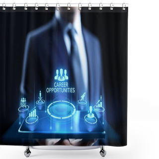 Personality  Career Opportunity Personal Growth Business Concept On Screen. Shower Curtains