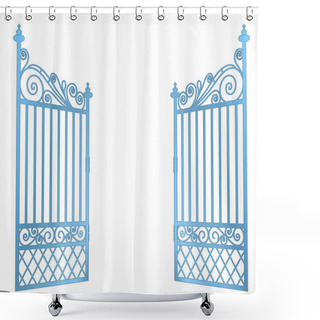 Personality  Isolated Steel Decorated Baroque Open Gate Vector Shower Curtains