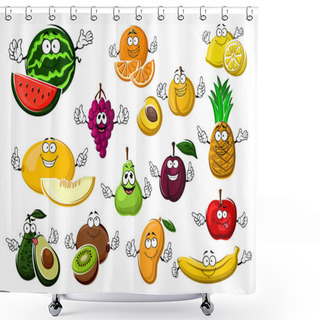 Personality  Appetizing Ripe Tropical And Garden Fruits Shower Curtains