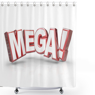 Personality  Mega Word In Red 3d Letters Shower Curtains