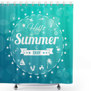 Personality  Retro Summertime Background Vector Illustration   Shower Curtains