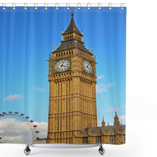 Personality  Big Ben And London Eye Shower Curtains