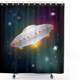 Personality  Unidentified Flying Object. Vector Illustration Shower Curtains