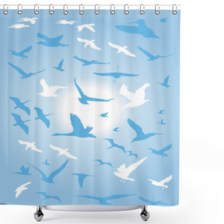Personality  Silhouette Uccelli Shower Curtains