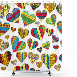 Personality  Patterned Hearts Seamless Background Shower Curtains