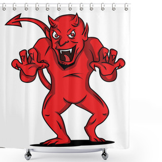 Personality  Red Devil Shower Curtains