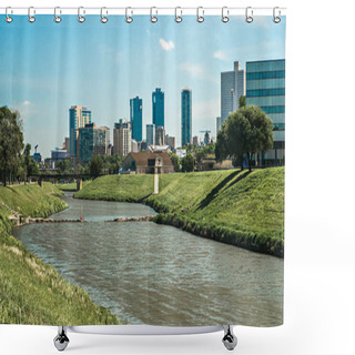 Personality  Fort Worth Texas City Skyline And Downtown Shower Curtains