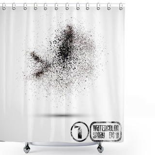 Personality  Black Watercolor Spray Shower Curtains