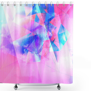 Personality  Bright Abstract Triangles Blue Background. Shower Curtains