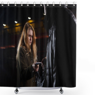 Personality  Stalker Persecuting Woman Shower Curtains
