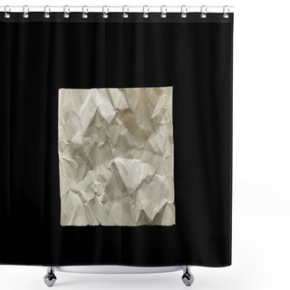 Personality  Top View Of Empty Crumpled Vintage Paper Isolated On Black Shower Curtains