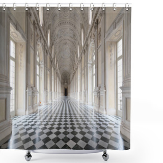 Personality  TURIN, ITALY - CIRCA FEBRUARY, 2018: Diana Gallery In Venaria Royal Palace - Reggia Venaria. It Was The Former Royal Residence Of The Savoy Family. Shower Curtains