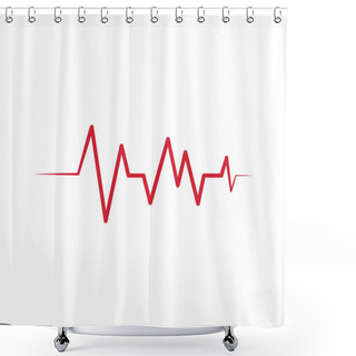 Personality  Heartbeat Cardiogram Icon Vector Logo  Shower Curtains