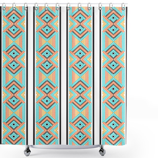 Personality  Seamless Ethnic Geometric Pattern.  Shower Curtains