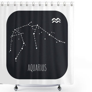 Personality  Aquarius Zodiac Sign Hand Drawn Constellation Shower Curtains