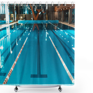 Personality  Lanes Of A Competition Swimming Pool Shower Curtains