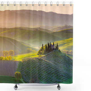 Personality  Peaceful Morning In Tuscany Shower Curtains