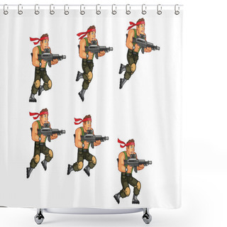 Personality  Commando Game Sprite Shower Curtains