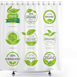 Personality  Ecology, Organic Icon Set. Eco-icons Shower Curtains