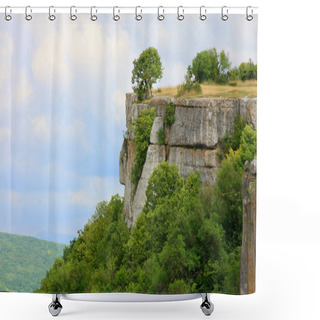 Personality  Tree On Top Of A Cliff Shower Curtains