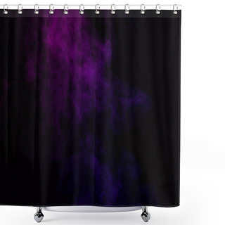 Personality  Spiritual Black Background With Purple Smoke  Shower Curtains