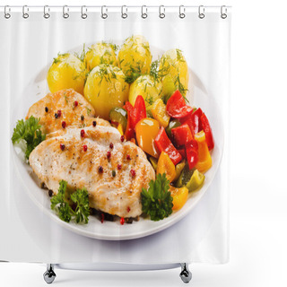 Personality  Grilled Chicken Breasts And Vegetables Shower Curtains